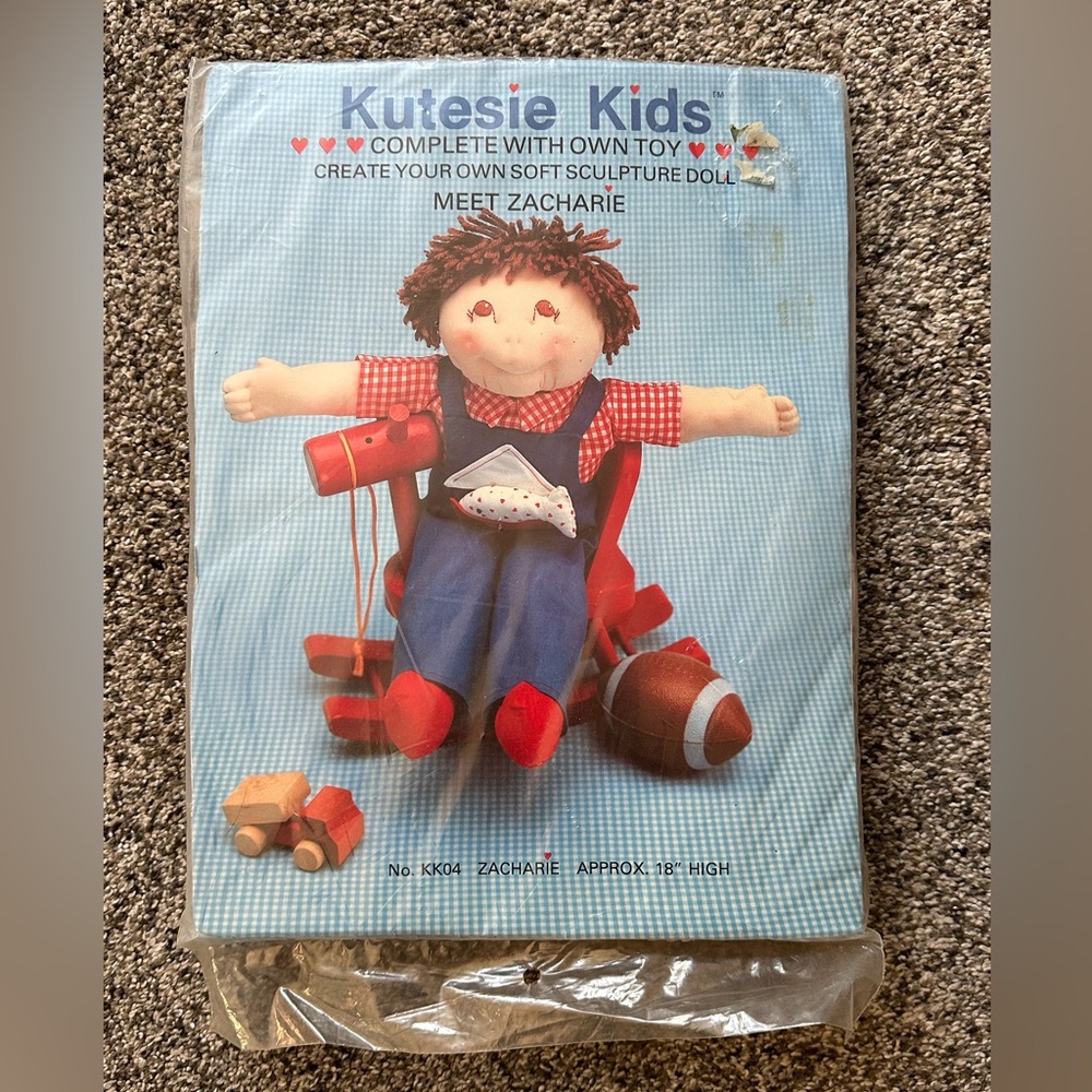 Zacharie Boy KUTSIE KIDS Soft Sculpture Doll Kit Cabbage Patch Clone 18" NEW